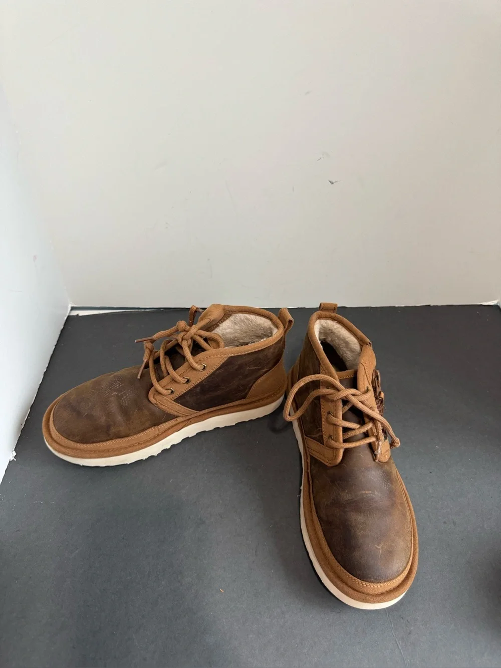 UGG Neumel Zip Men’s 6 Brown Leather Boots 1103883 Fits Women 7.5 / Kids 6